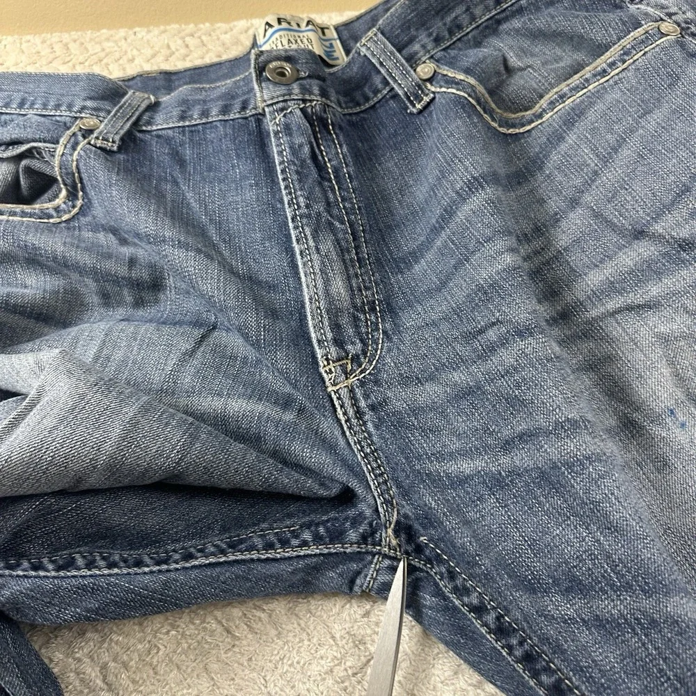 Ariat M2 Jeans Mens 40x32 Traditional Relaxed Boot Cut Blue Denim Western Work - Picture 15 of 16